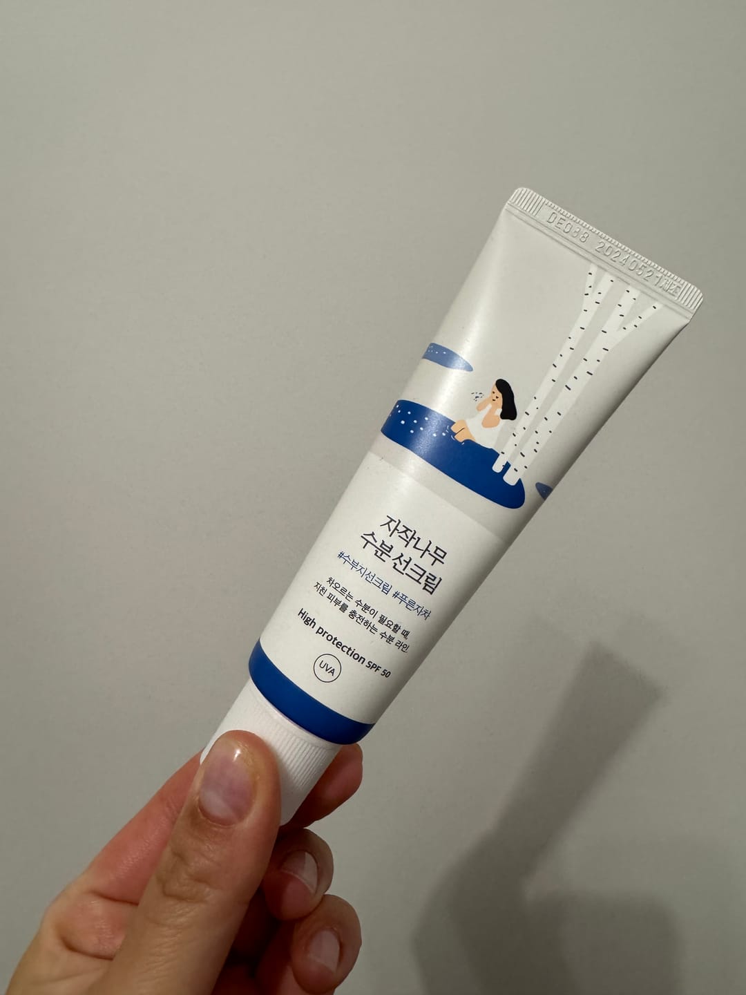 Customer photo review of Mitrinošs saules aizsargkrēms ar bērzu sulu Round Lab Birch Juice Moisturizing Sunscreen SPF50+ PA++++