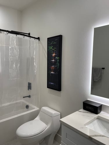 Customer photo review of Tall Narrow Vertical Zen Waterfall Framed Canvas Wall Art