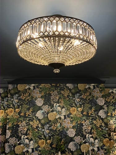 Customer photo review of Carved Crystal Drum Semi Flush Mount