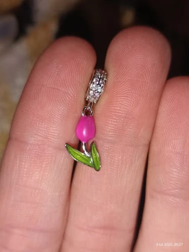 M. Z. review of 925 Sterling Silver Pink Tulip Charm image 1 out of 1