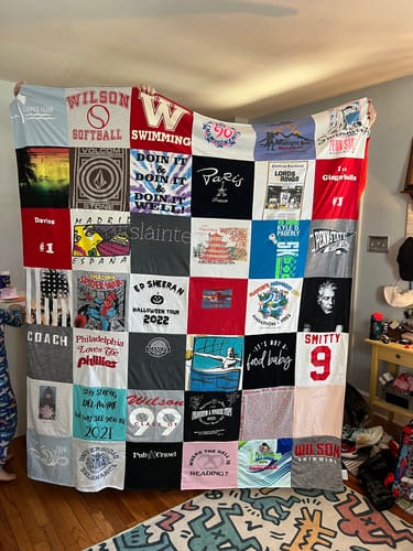 T-shirt quilt featuring ed sherman swimming team 2022 by Rachelle from PA
