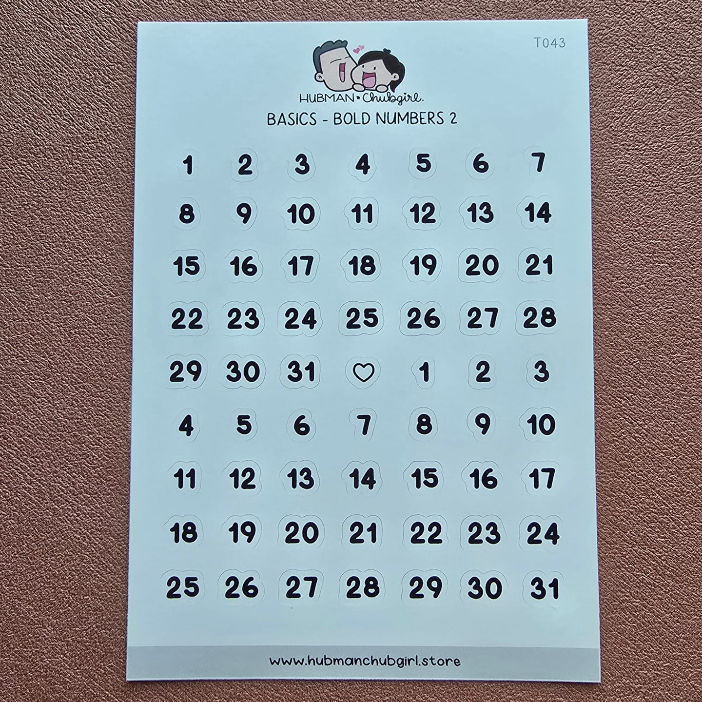 Customer photo review of Basics - Bold Numbers 2 Planner Stickers