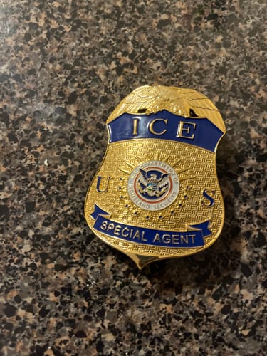 Customer photo review of US ICE Special Agent Badge Solid Copper Replica Movie Props