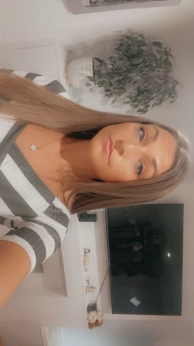 Customer photo review of Remy Human Hair Invisible Wire Extension - Brown Soft Blended