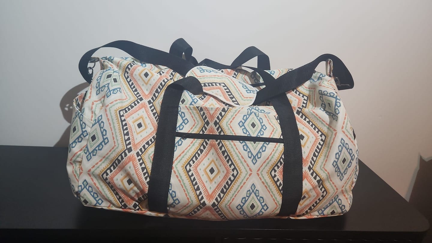 Customer photo review of Tribal Design Tiles Cotton Canvas Fabric