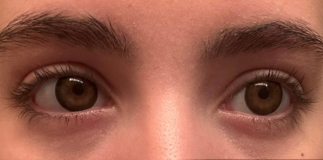 Customer photo review of Kohaku Light Brown Prescription Colored Contact Lenses