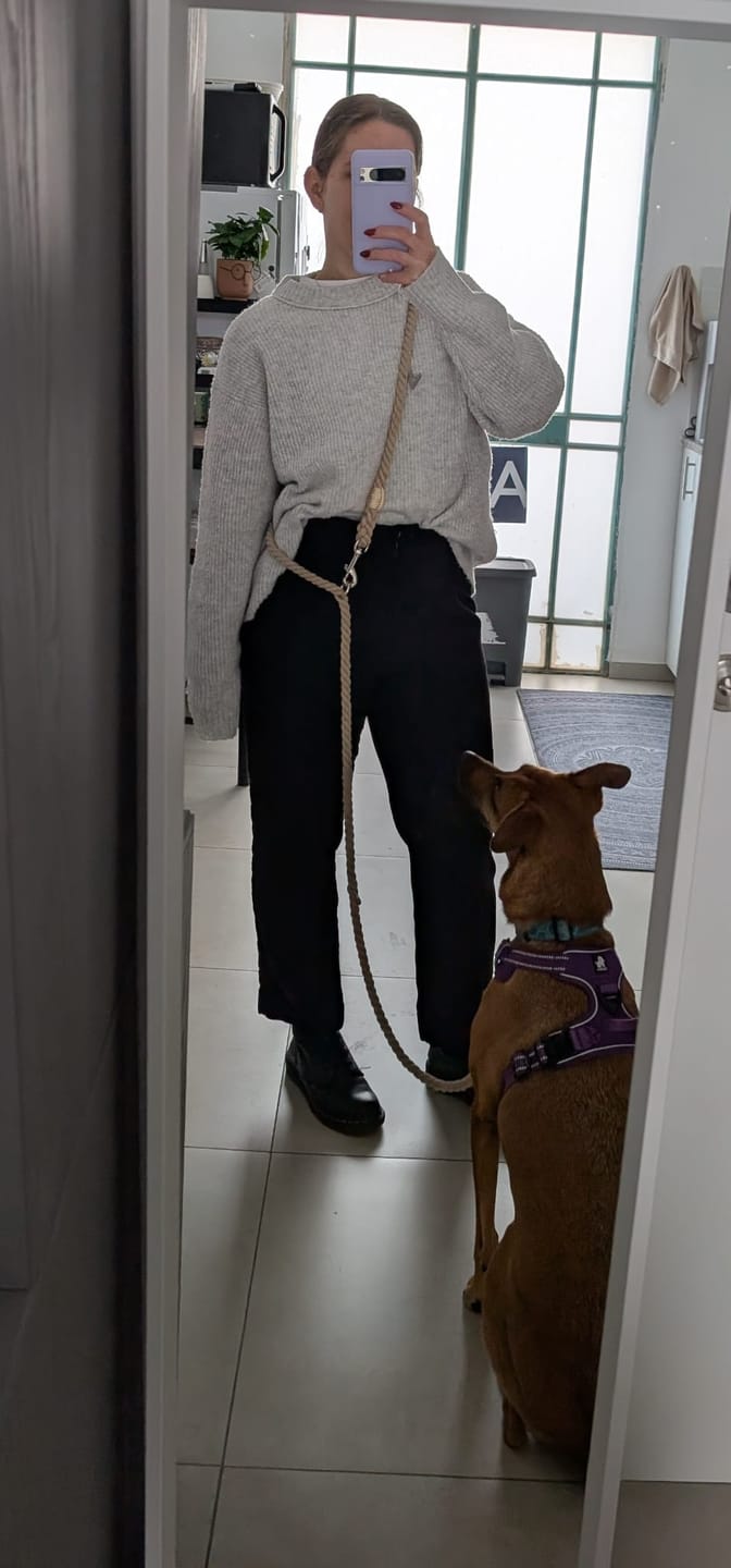 Customer photo review of 6-IN-1 Hands Free Cotton Rope Dog Leash