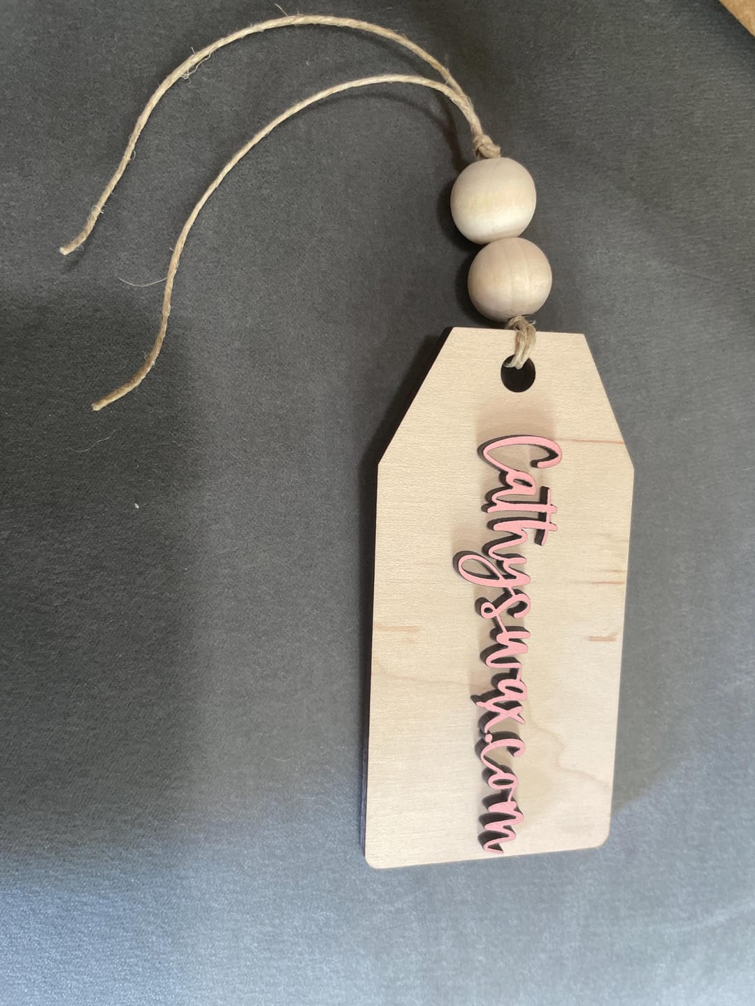Customer photo review of Beaded Wooden Name Tag