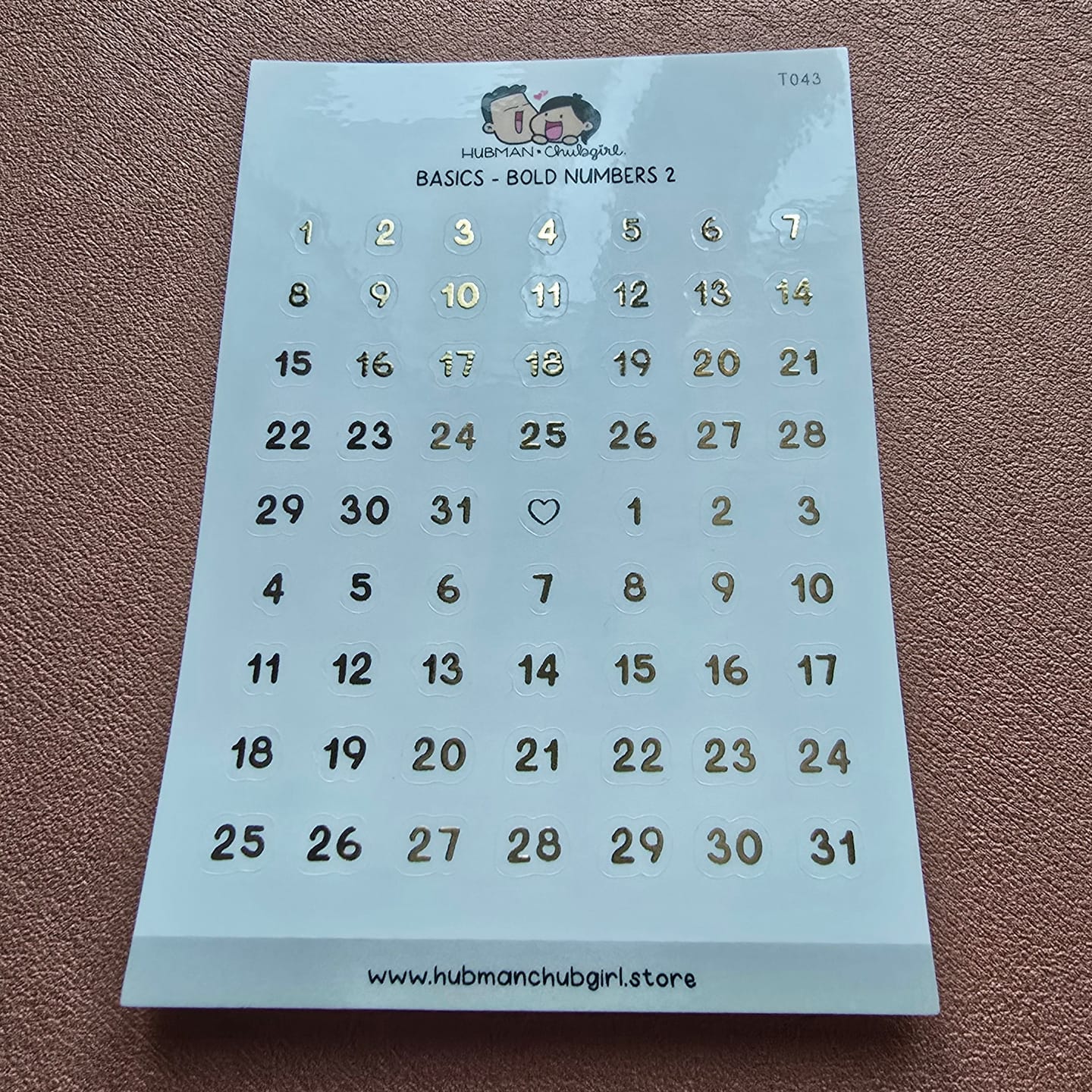 Customer photo review of Basics - Bold Numbers 2 Planner Stickers