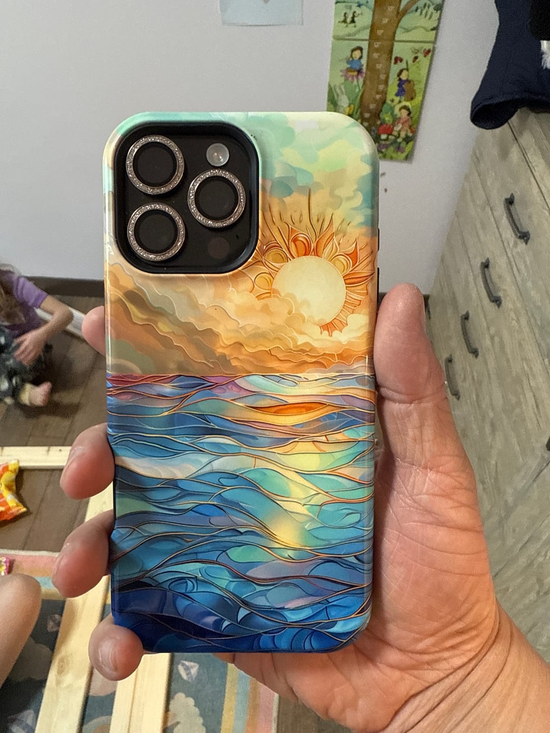 Customer photo review of Sun & Ocean Stained Glass Design 1 Print iPhone Case