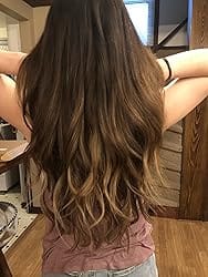 Customer photo review of Full Shine Sew In Hair Weft Bundles 100% Remy Human Hair Balayage (#1B/6/24)