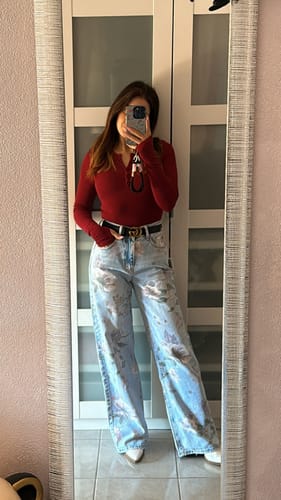 Customer photo review of Jeans Floreale - Lavaggio chiaro