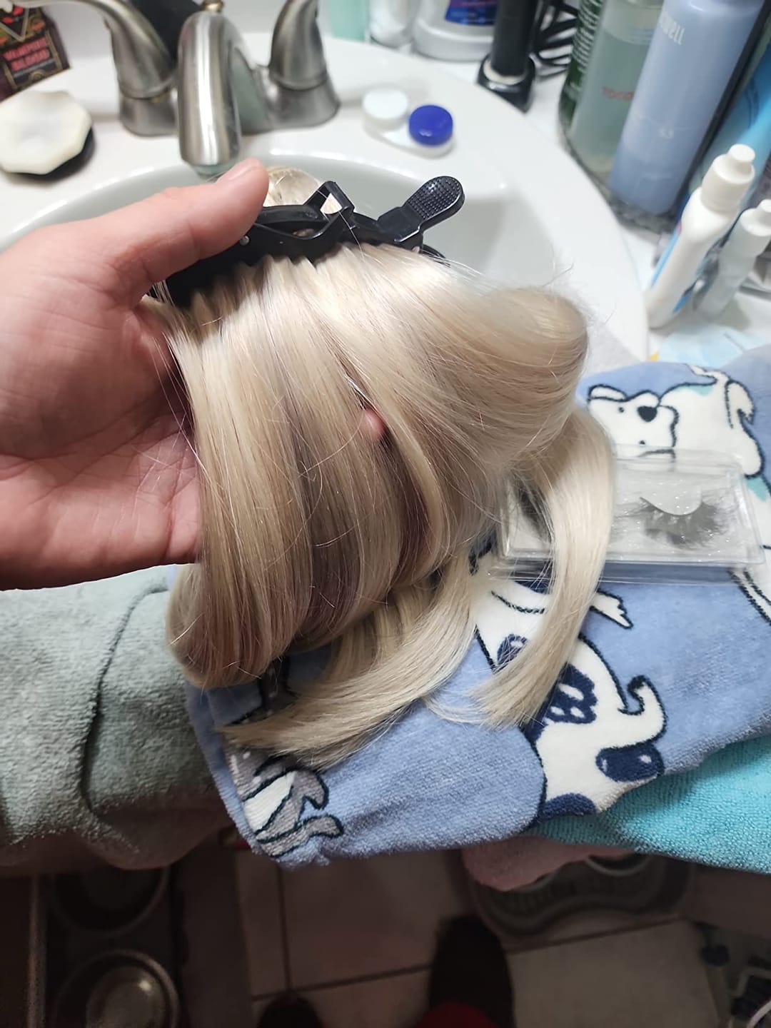 Customer photo review of Full Shine Sew In Hair Weft Bundles 100% Remy Human Hair Balayage (#18/22/60)
