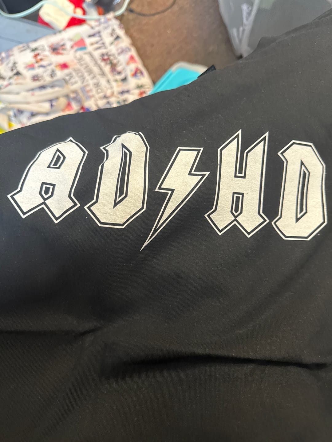 Customer photo review of AD/HD: AC/DC Parody T-shirt
