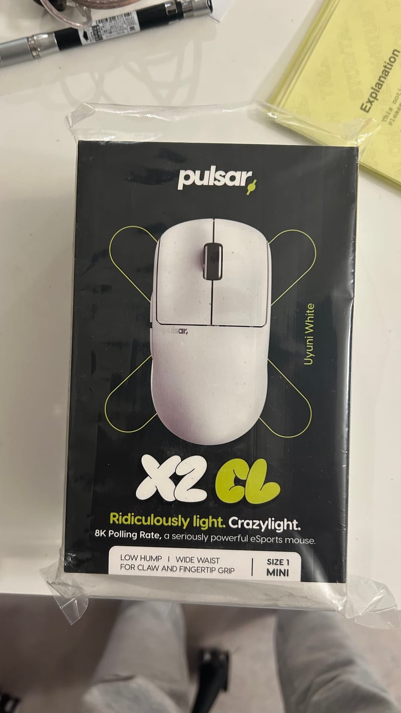 Customer photo review of Pulsar X2 CrazyLight Gaming Mouse - Mini (Size 1)