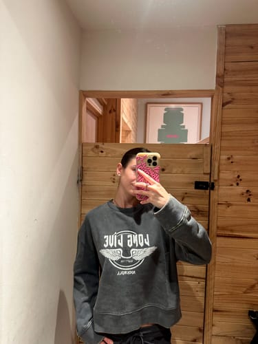 Customer photo review of Polerón Cerrado Estampado Gray