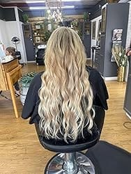 Customer photo review of Full Shine Sew In Hair Weft Bundles 100% Remy Human Hair Balayage Ombre (#8/60)