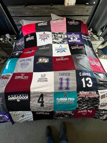 T-shirt quilt featuring florida tech softball by Justin from MS