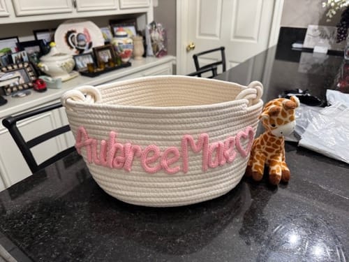 Customer photo review of Baby Knits™ Personalized Knitted Basket