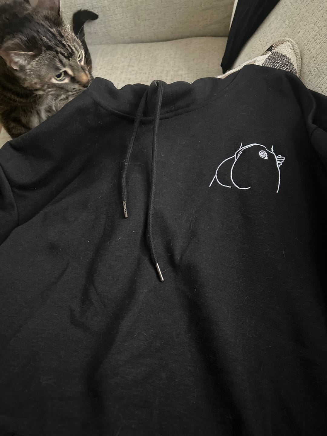 Customer photo review of Custom Embroidered Couple Portrait Sweatshirt, Couple sweats From Photo, Spicy Hoodie, Valentine Gift For Boyfriend