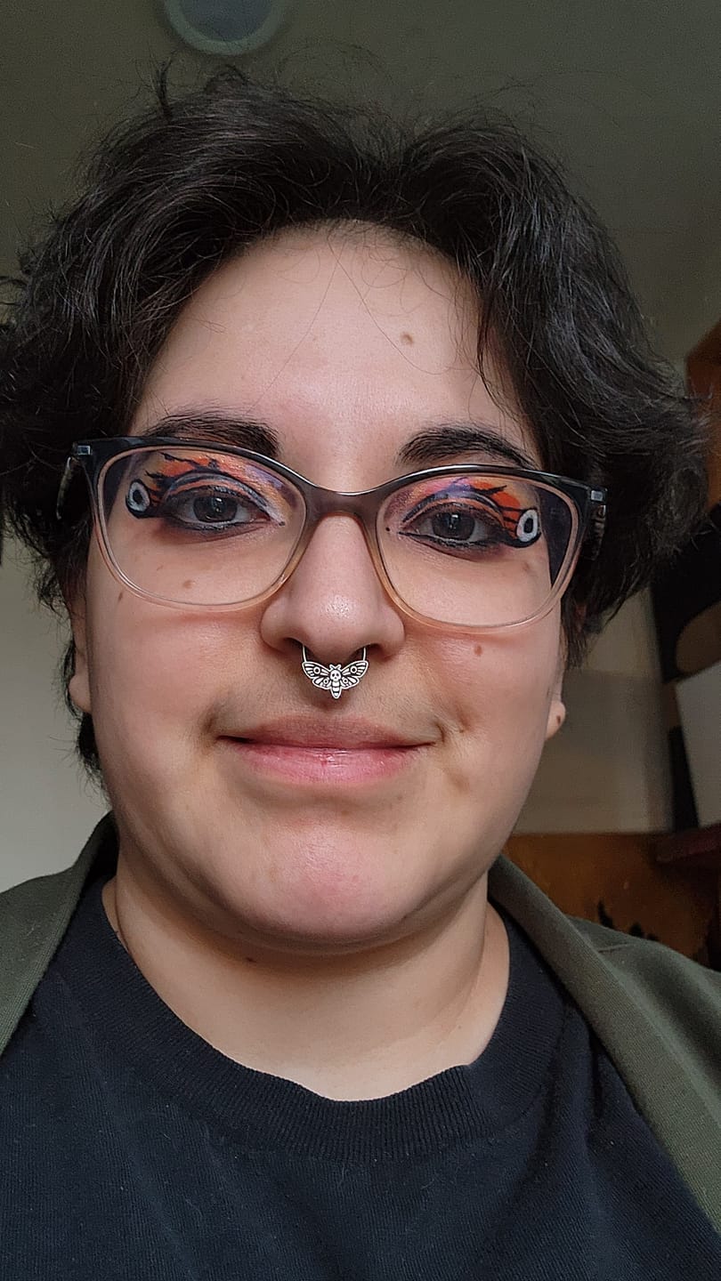 Customer photo review of Death's Head Moth Septum + Daith Ring