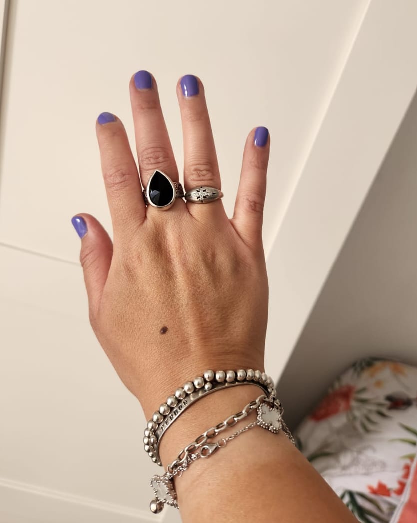 Customer photo review of Anillo Flamenco Gota Onix