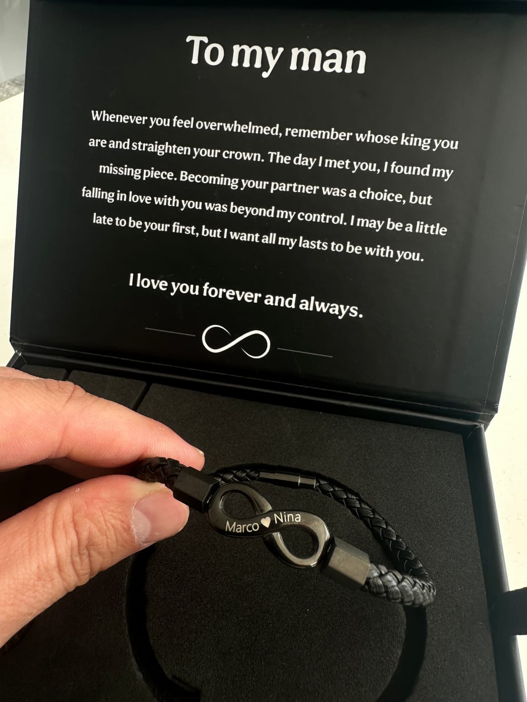 Customer photo review of Beyond Love Endless-Bracelets with Engraving - Zodiac Sign