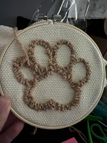 Customer photo review of MugStitch punch needle kit for coasters