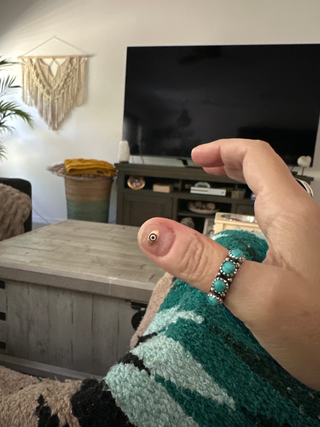 Customer photo review of Turquoise Band Ring Sterling Silver