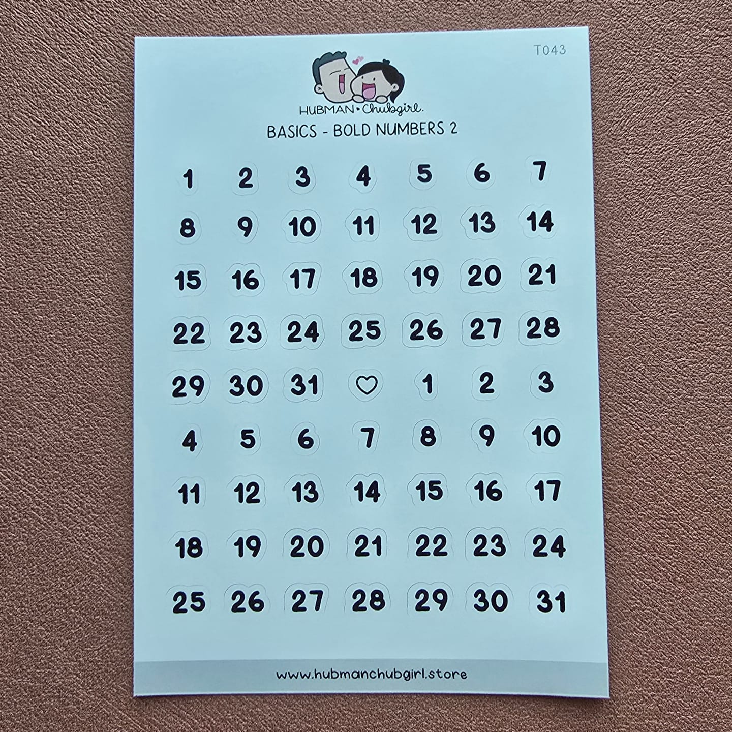 Customer photo review of Basics - Bold Numbers 2 Planner Stickers