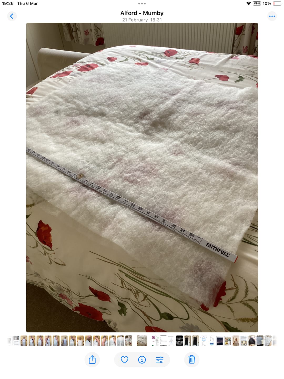 Customer photo review of 2oz Fire Retardant Wadding - 90cm wide