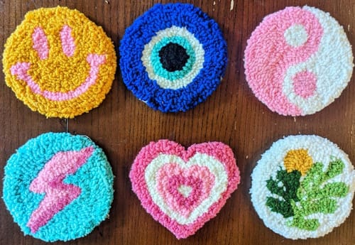 Customer photo review of MugStitch punch needle kit for coasters