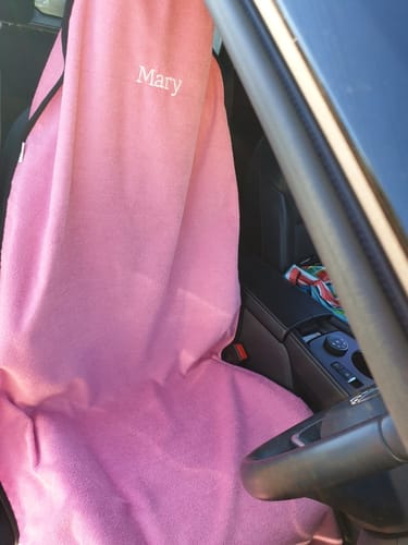 Customer photo review of Car Seat Towel PINK