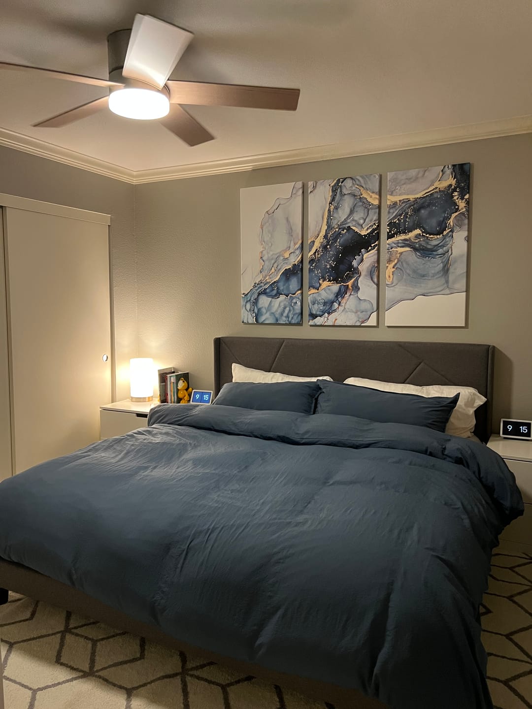 Customer photo review of Abstract Art Print - Blue Abstract Canvas Wall Art Print Abstract Art Fluid Effect Marble Wall Art