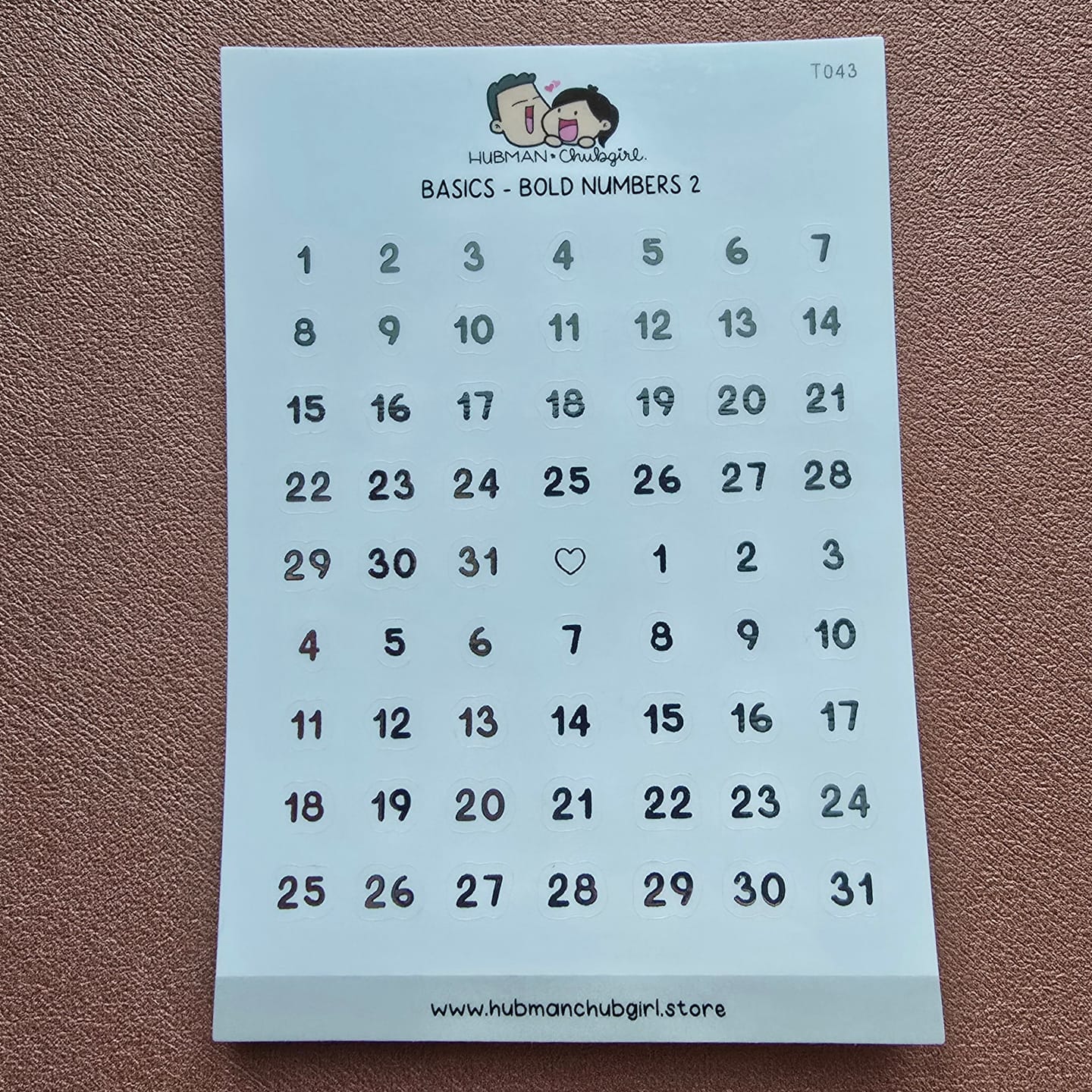 Customer photo review of Basics - Bold Numbers 2 Planner Stickers