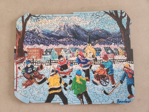 Customer photo review of Hometown Showdown Wood Jigsaw Puzzle