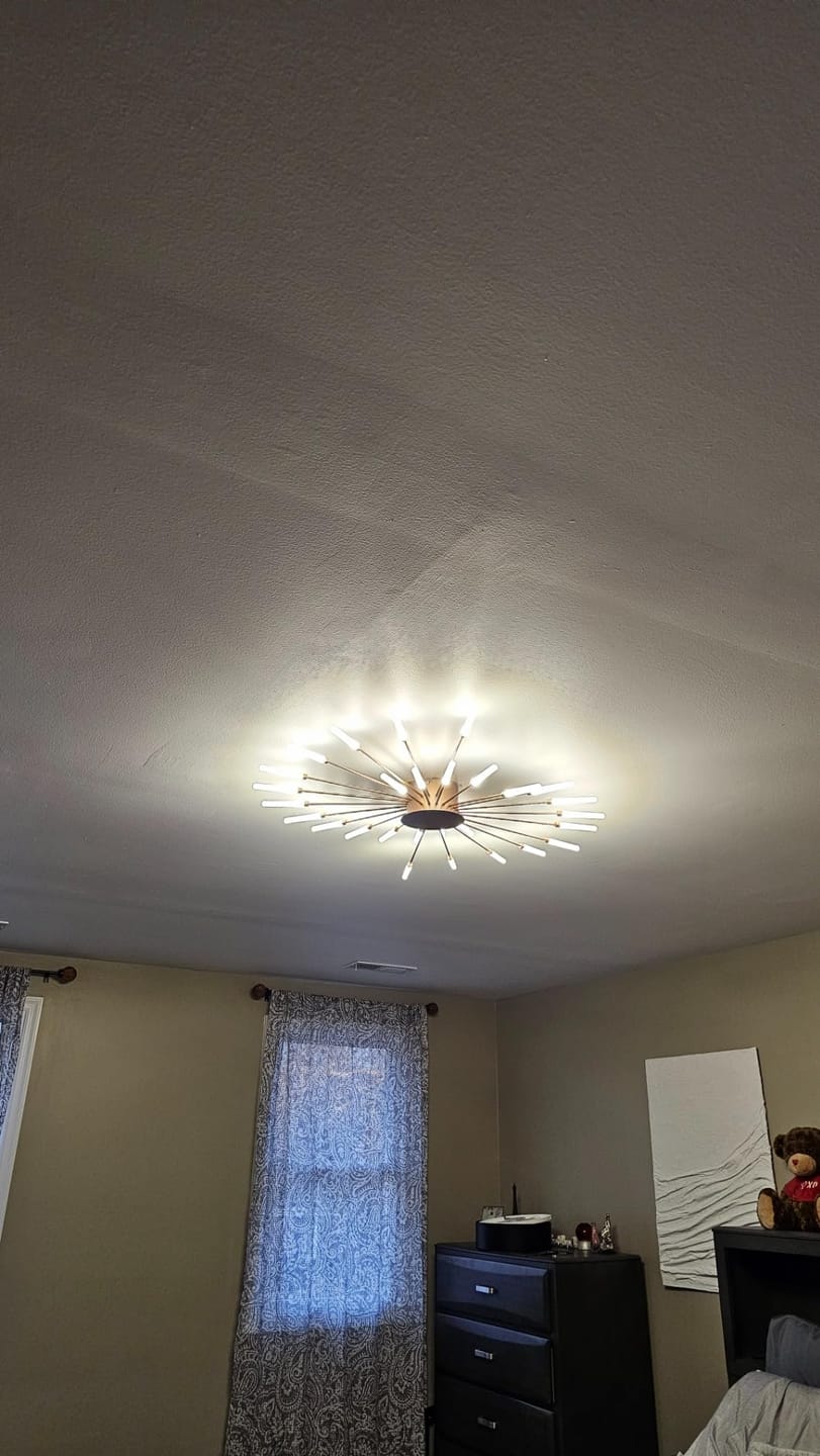 Customer photo review of WOMO Firework Starburst Flush Mount Ceiling Light-WM1000