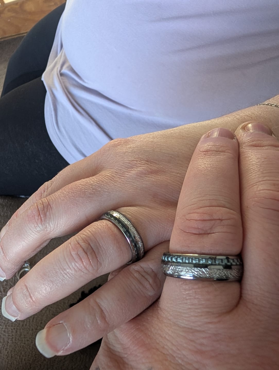 Customer photo review of The Steely Blue Wonder Ring Set