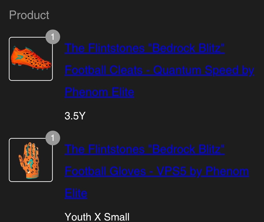 Customer photo review of The Flintstones "Bedrock Blitz" Football Gloves - VPS5 by Phenom Elite