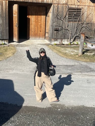 Customer photo review of Women's Khaki Lightweight Breathable Baggy Snow Pants