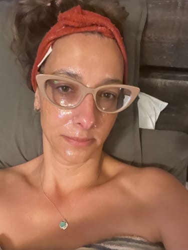 Customer photo review of Collagen Night Wrapping Mask