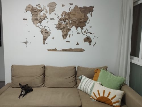 Customer photo review of 3D Weltkarte aus Holz Terra