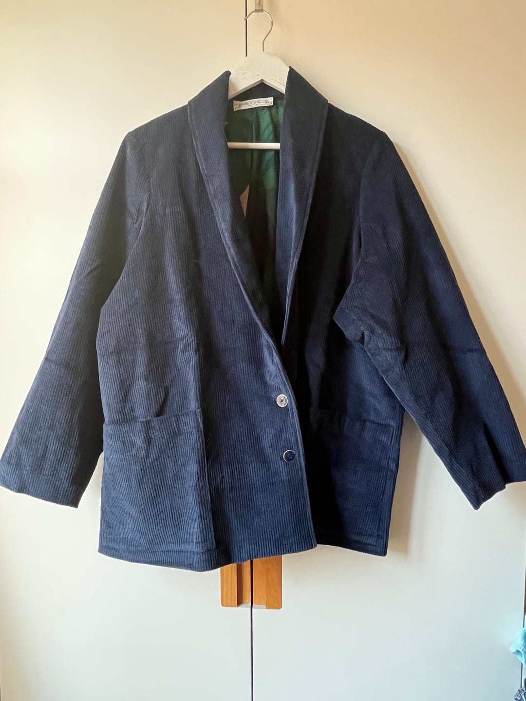 Customer photo review of Veste Faustine - velours côtelé bleu océan