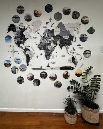 Customer photo review of 3D Holz Weltkarte Nordik