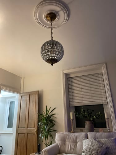 Customer photo review of French Modern Crystal Orb Chandelier