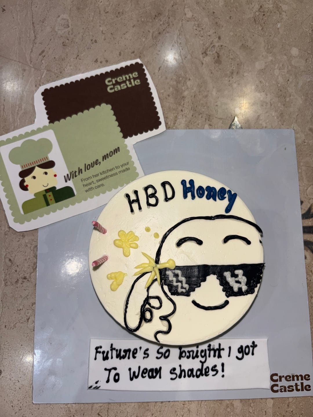 Customer photo review of Meme Theme Cake for Boyfriend