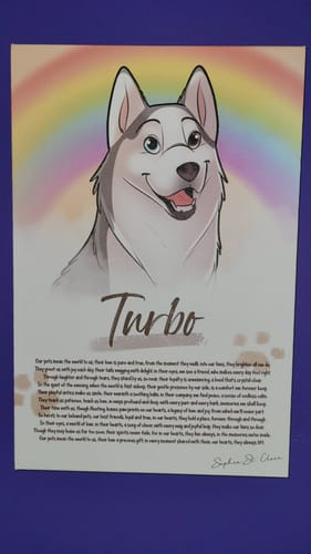 Customer photo review of Custom Cartoon Art Wrapped Pet Canvas