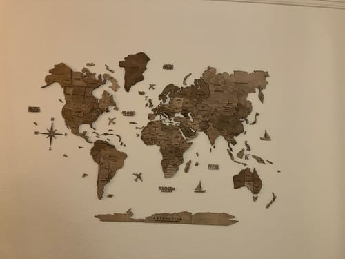 Customer photo review of 3D Weltkarte aus Holz Terra