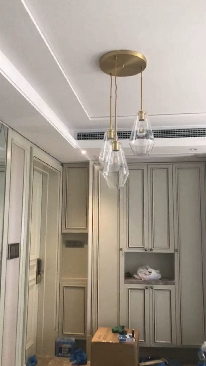 Customer photo review of Modern Minimalist Amber Glass Pendant Light