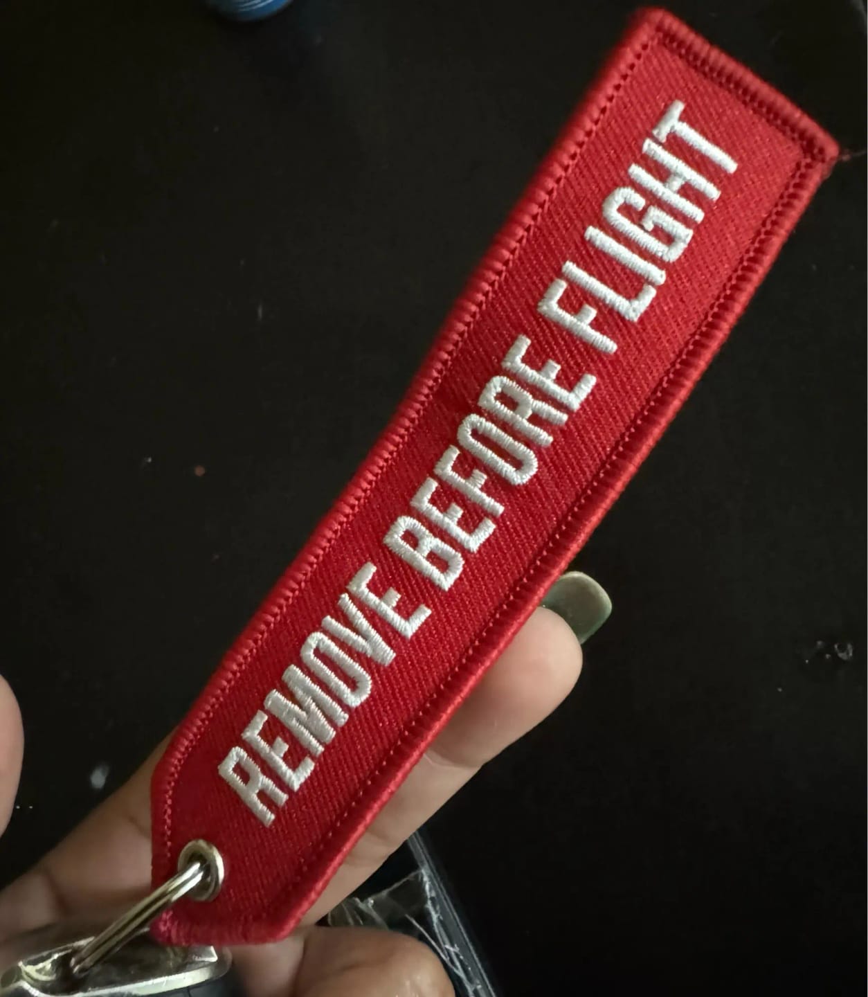 Customer photo review of Porte-Clés Remove Before Flight